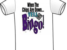 yell bingo tee shirt detail